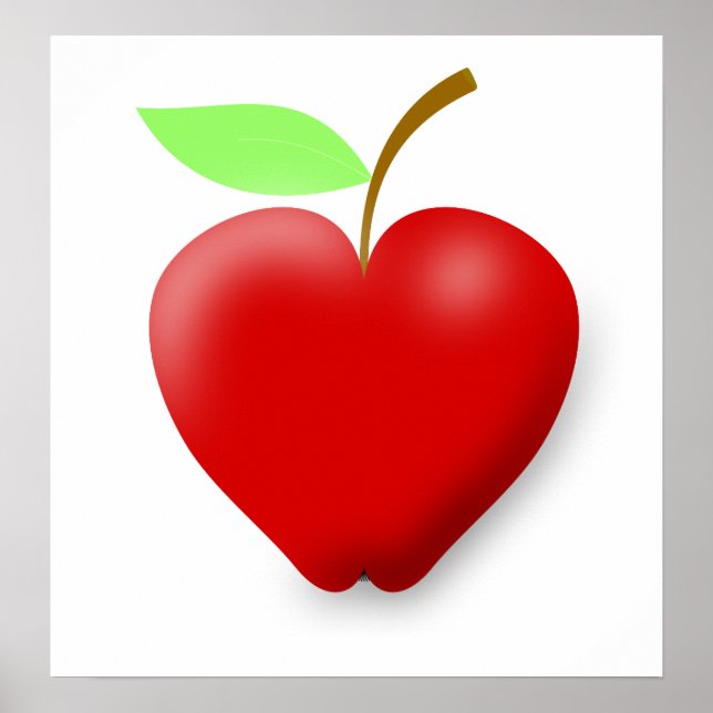 Poster Apple-148455 RED HEART SHAPED APPLE VETOR FRUTA H (Frente)