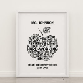 Poster Apple de Tipografia de Apreciação Personalizada de