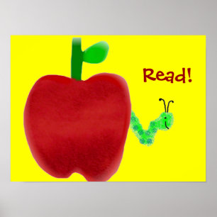 Póster Apple e leitor ávido