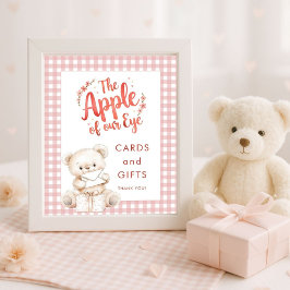 Poster Apple of Eye Gingham Chá de fraldas Cards and Gifs