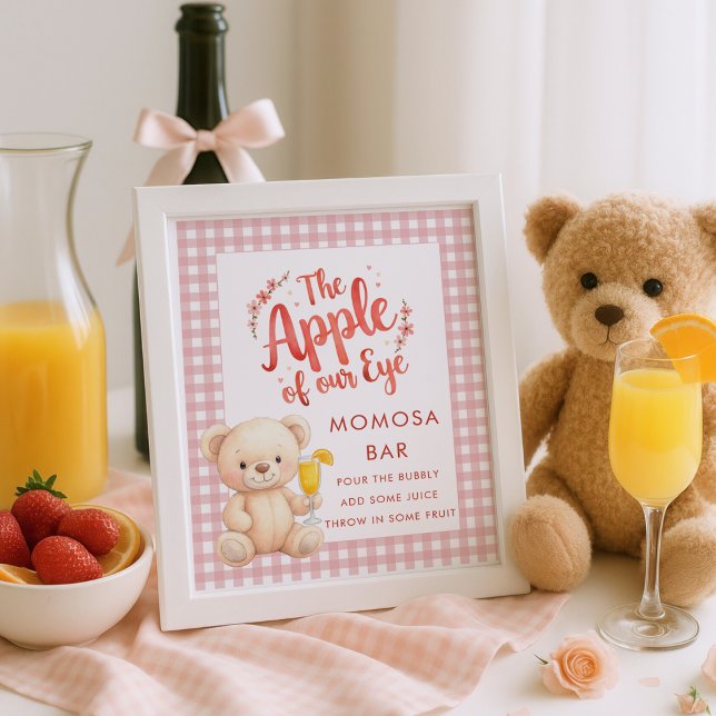 Poster Apple of Eye Gingham Momosa Bar - Sinal Chá de fra (Criador carregado)