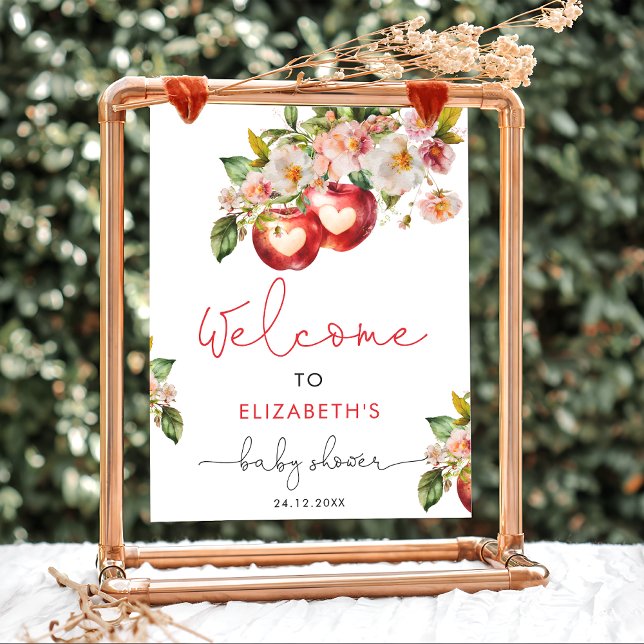 Poster Apple of Our Eye Fruta Chá de fraldas Welcome (Criador carregado)