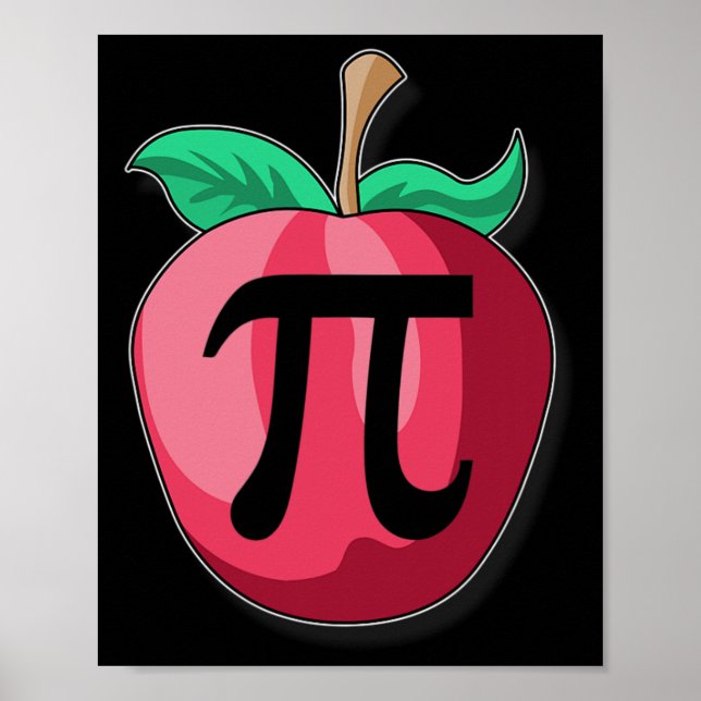 Poster Apple Pi Engraçado Professor de Matemática Dia de  (Frente)