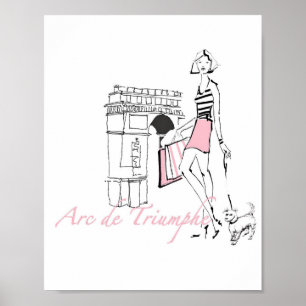 Póster Apple selvagem   Arco do Triunfo - esboço feminin