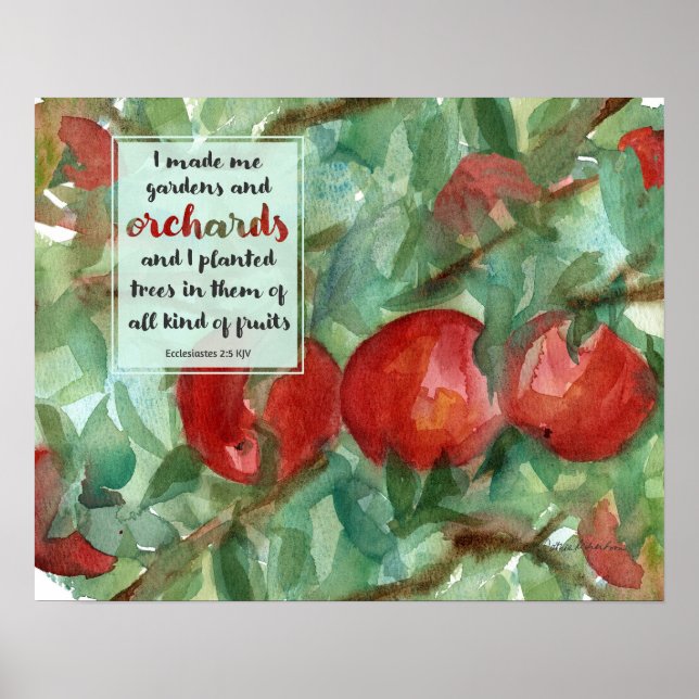 Poster Apple Tree Bible Scripture Ecclesiastes 2:5 (Frente)