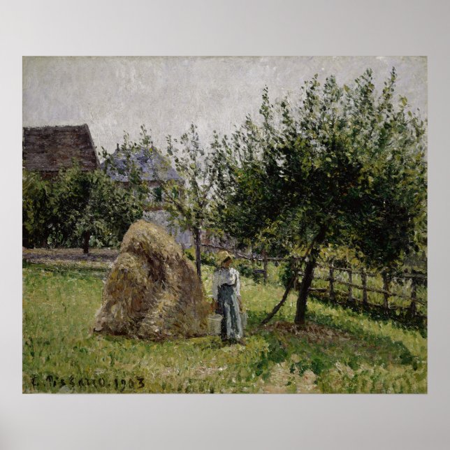Poster Apple Trees em Eragny | Sunny Morning (Frente)