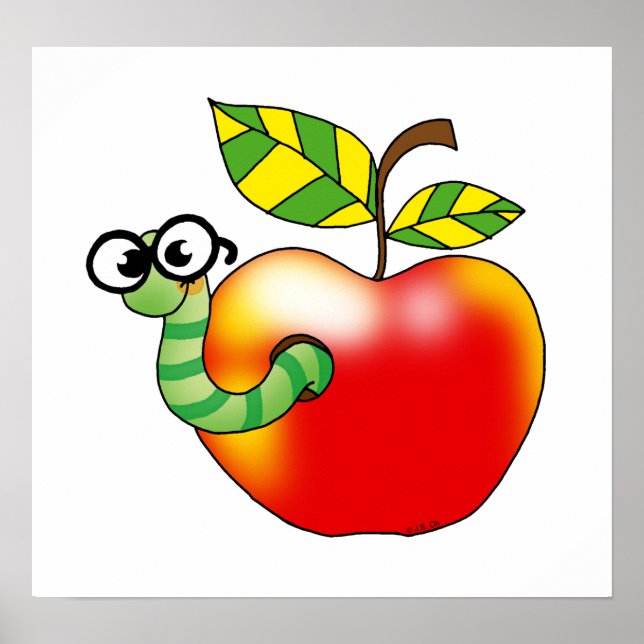 Póster Apple & Worm, de volta à escola (Frente)