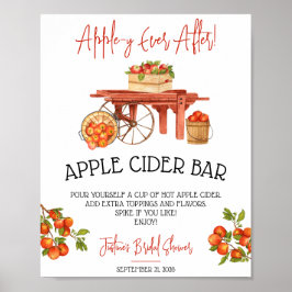 Poster Apple-y Para Sempre! Chuveiro de Noiva Bar de Cidr
