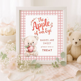 Poster Apple's Take a Treat Gingham Chá de fraldas
