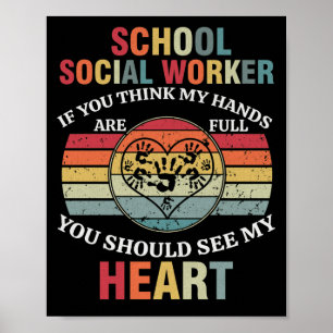 Poster Apreciação do Trabalhador Social Escolar Retro Sun