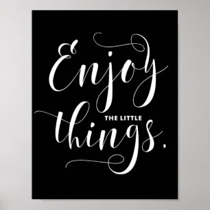 Póster Aprecie a caligrafia moderna branca pequena das