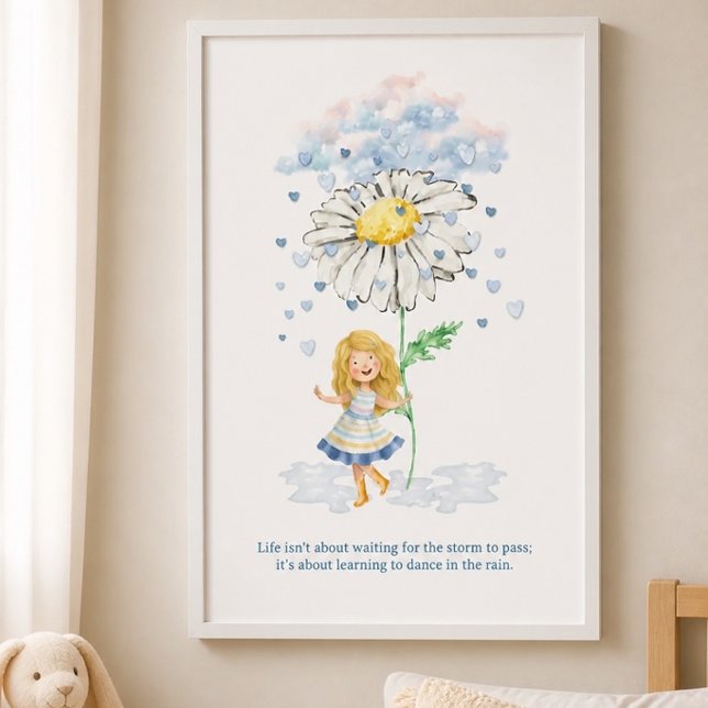Poster Aprenda a Dançar na Chuva Menina e Flor (Criador carregado)