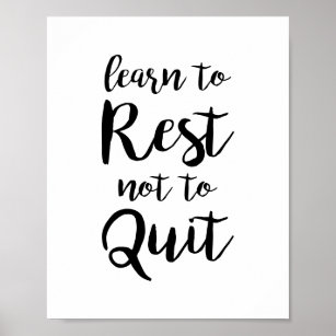 Poster Aprenda a descansar para não desistir da tipografi