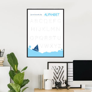 Poster Aprenda a Escrever o Cartaz do Alfabeto para Crian