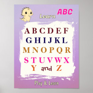 Poster Aprenda ABC com Dino