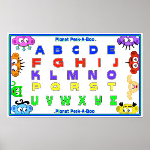 PÓSTER APRENDA SEU ABC COM PLANET PEEK-A-BOO