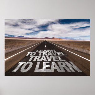 Póster Aprenda viajar viagem a aprender