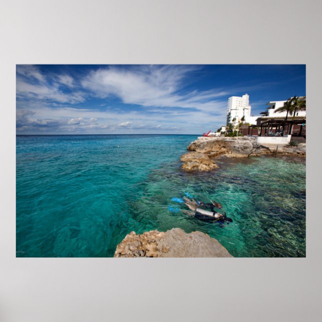 Póster Aprendendo A Mergulhar, Cozumel México (Frente)