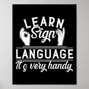Poster Aprender a Linguagem de Sinais Professores ASL Sen