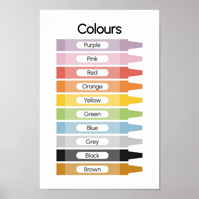 Poster Aprender cores (Frente)
