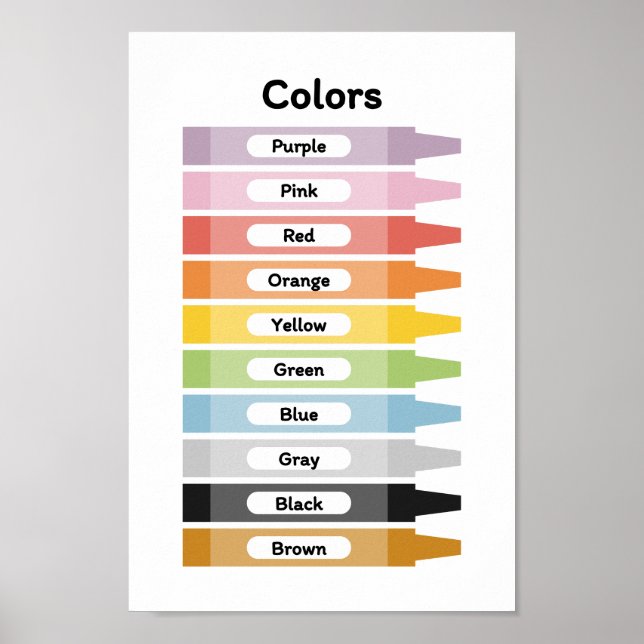 Poster Aprender cores (Frente)