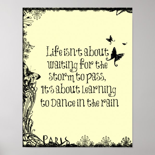 Póster Aprendizado Inspiracional para dançar na cotação d (Frente)