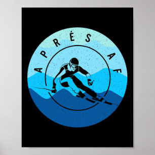 Poster Après Af Ski Skiing Lake Tahoe Park City Skier Sno