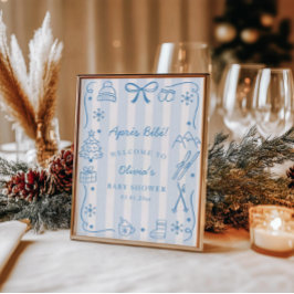 Poster Après Bébé Winter Baby Shower Welcome