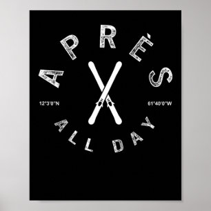Poster Apres O Dia Inverno Desportivo Apres Esqui Sobre O