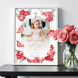 Poster Apresentação 3 años Foto de boas-vindas Butterflys