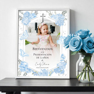 Poster Apresentação 3 años Foto de boas-vindas Butterflys