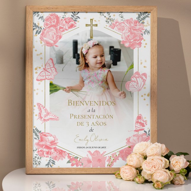 Poster Apresentação 3 años Foto de boas-vindas Butterflys (Criador carregado)