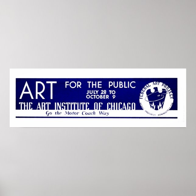 Poster Apresentação de Arte Pública em Chicago - Vintage  (Frente)