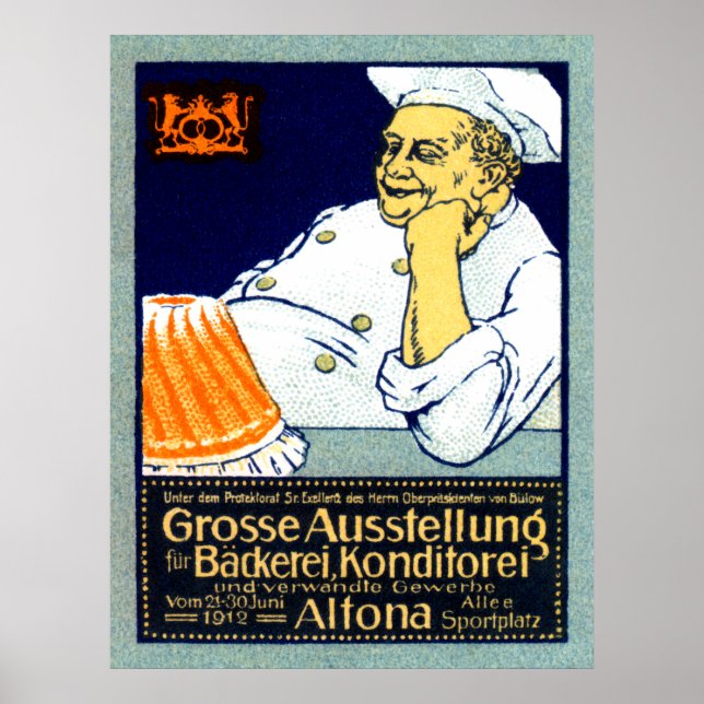 Póster Apresentação sobre padaria + confeitaria de 1912 (Frente)