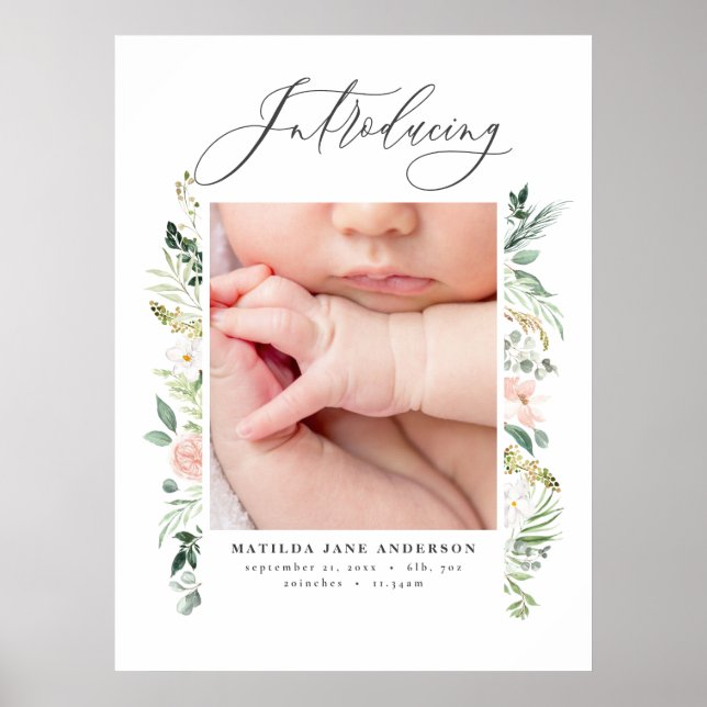 Poster Apresentando foto buquê de flores cor-de-rosa eleg (Frente)