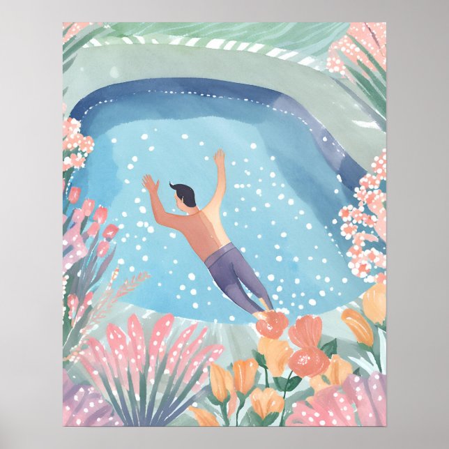 Poster Aproveitando a piscina (Frente)
