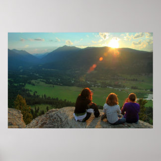 Póster Aproveitando o pôr do sol