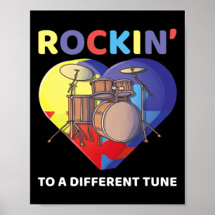 Poster Aproximando-Se A Um Drumm De Sensibilização Do Aut
