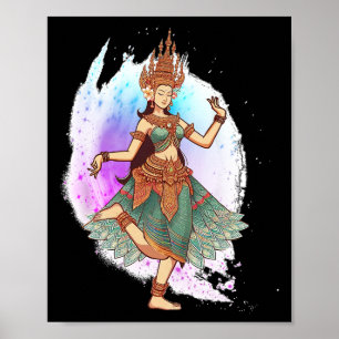 Poster Apsara Dançando Cambojana Dance Khmer Me Encontra