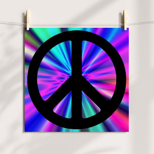 Póster Aqua Light Show com Símbolo de Paz