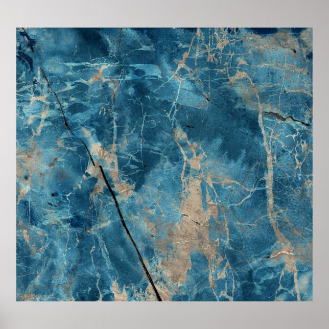 Poster Aqua Onyx Marble: Design de alta resolução. (Frente)