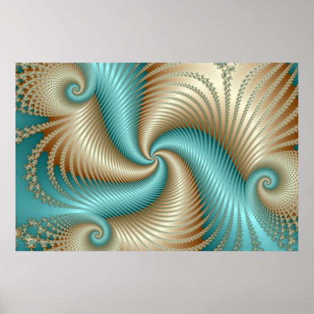 Poster Aqua Satin - Fractal (Frente)
