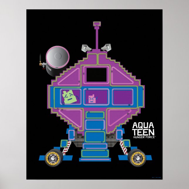 Poster Aqua Teen Fome Force Mooninites Carro (Frente)