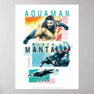 Poster Aquaman   Aquaman modernista & gráfico preto do