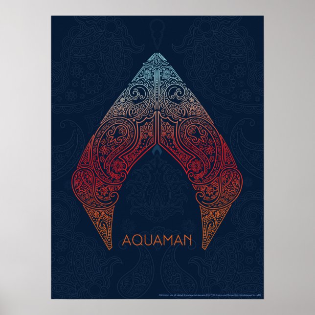 Poster Aquaman | Logotipo Paisley Aquaman (Frente)