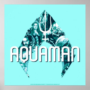 Poster Aquaman   Orin, Mera, Orm & Black Manta In Symbol