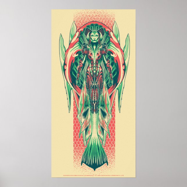 Poster Aquaman | Rainha Pescador Art Nouveau (Frente)