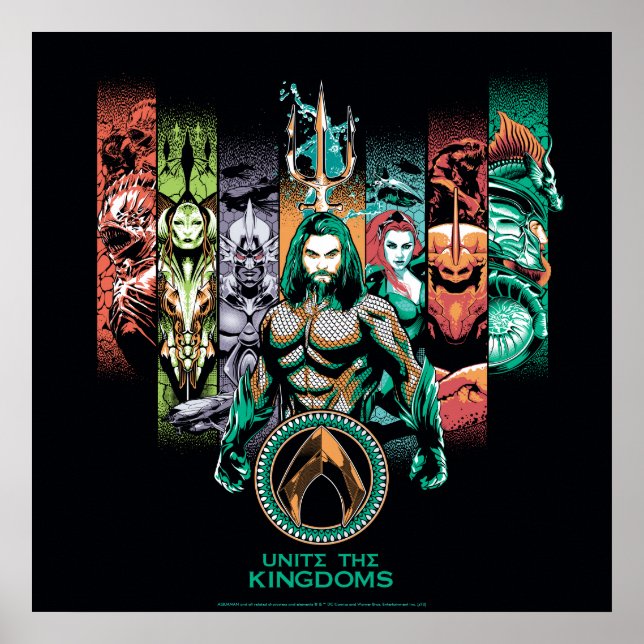 Poster Aquaman | "Unir Os Reinos" Atlânticos Gráfico (Frente)