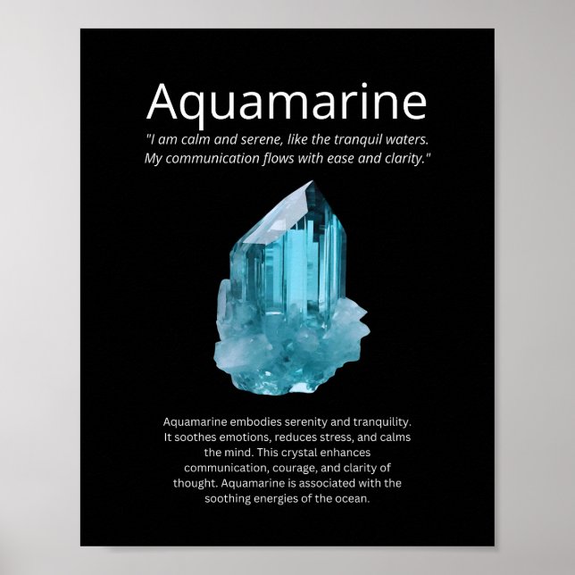 Poster Aquamarine Crystal Stone Significa (Frente)