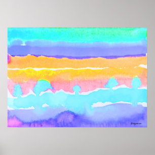 Poster Aquamarine Fantasy Watercolor 02